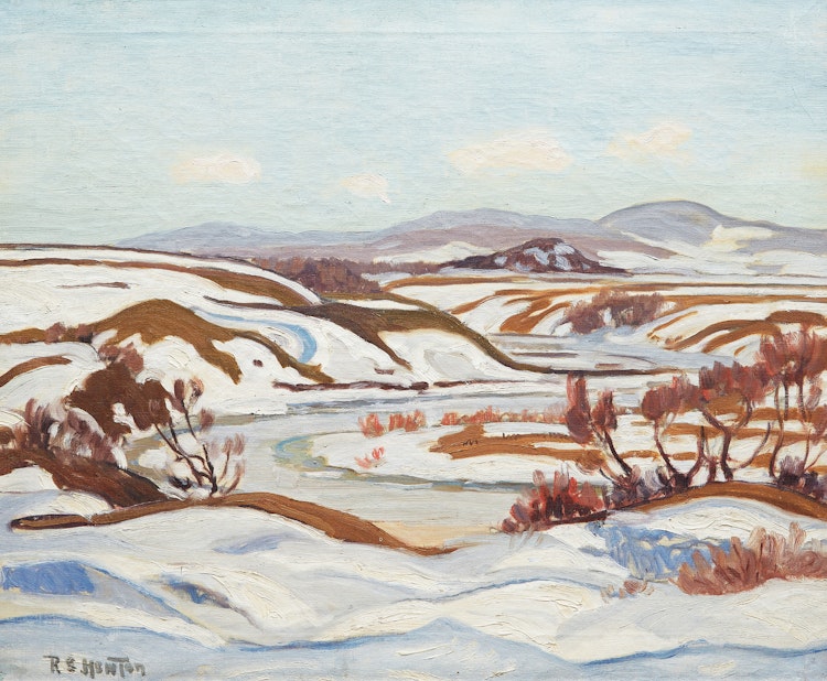 Artwork by Randolph Stanley Hewton, Quebec River Landscape