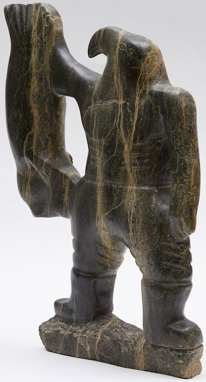 Artwork by Qavavau Ashoona, Bird Transformation (Standing Bird with Pants On)