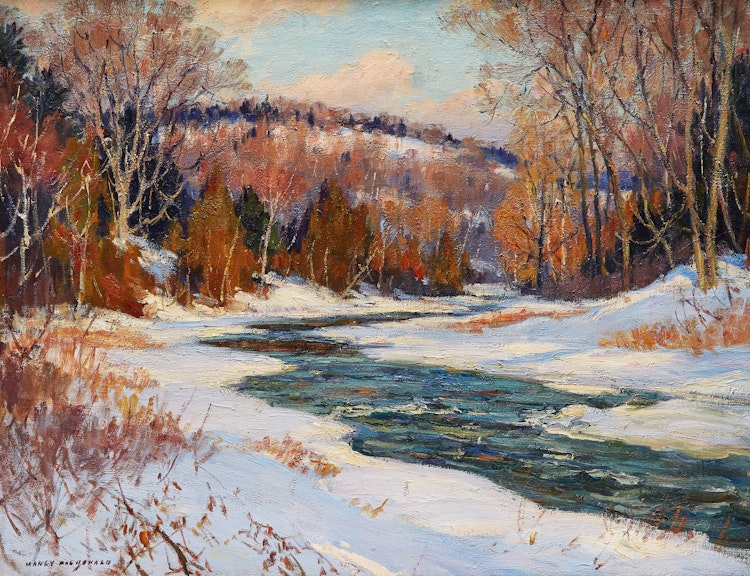 Artwork by Manly Edward MacDonald, Winter Breakup on the Don