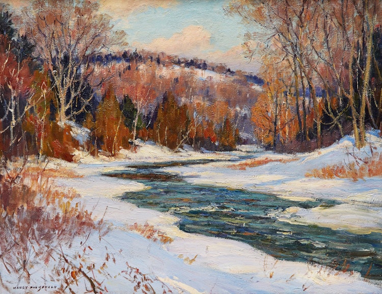 Artwork by Manly Edward MacDonald,  Winter Breakup on the Don