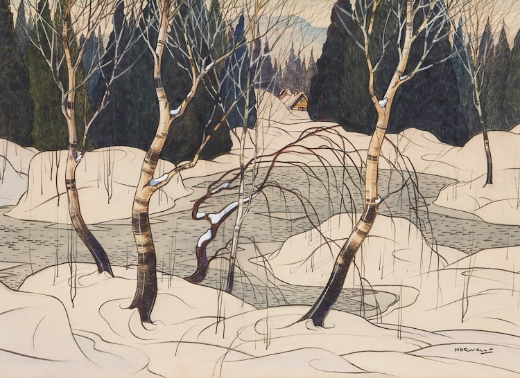 Artwork by Graham Noble Norwell, Winter Landscape