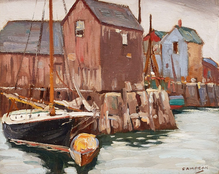 Artwork by Joseph Ernest Sampson,  Dock Scene