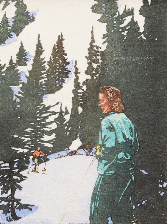 Artwork by Walter Joseph Phillips,  Ski Trail