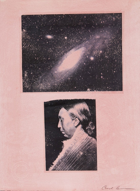 Artwork by Carl Beam, Untitled (Space & Native Figure)