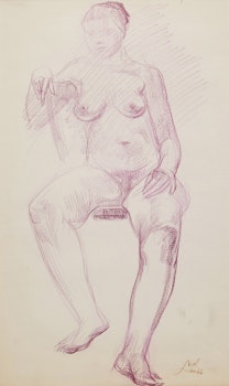 Artwork by Leo Mol, Seated Nude