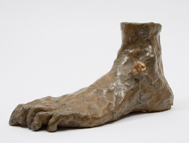 Artwork by Gathie Falk, Centerpiece part 1, Foot with Flying Butresses