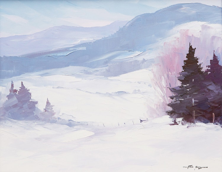 Artwork by Christian Bergeron, Les Laurentides enneigés