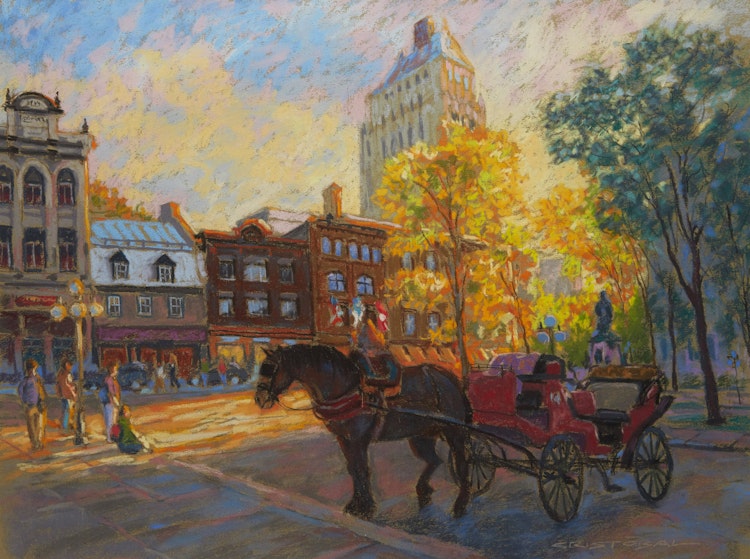 Artwork by Juan Cristobal, Afternoon in the Square