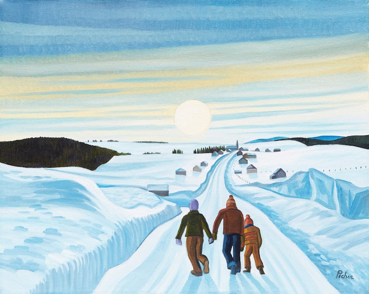 Artwork by Claude Picher, La lune se lève