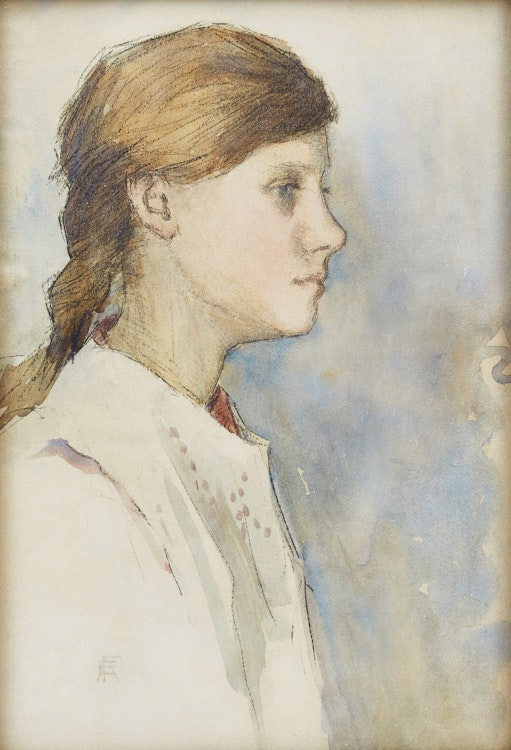 Artwork by Elizabeth Adela Stanhope Forbes,  Head of a Girl