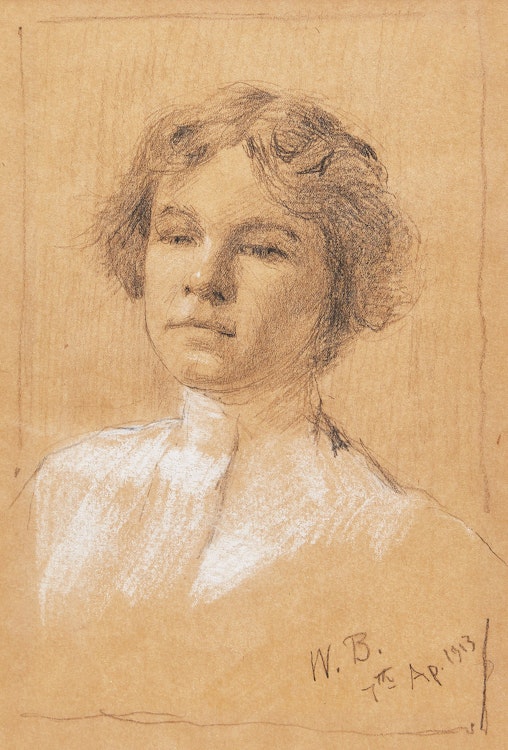 Artwork by William Brymner, Tête de jeune fille