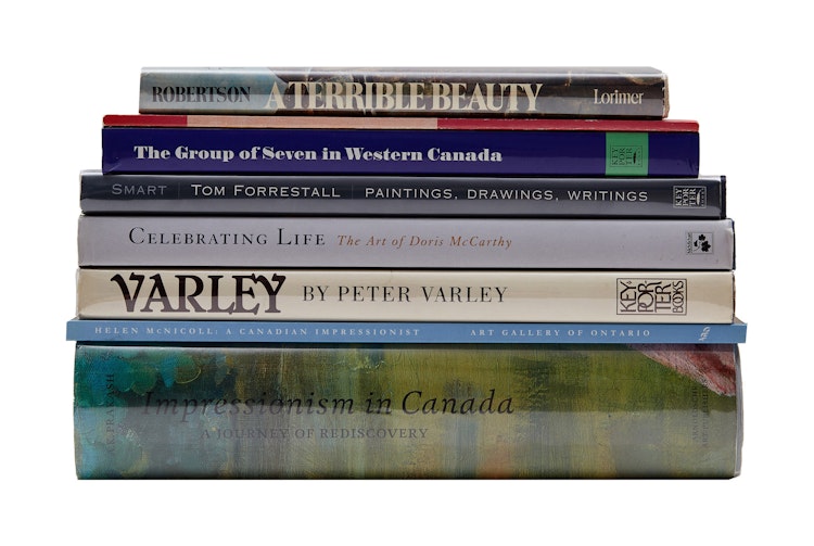 Artwork by Books and Reference, Impressionism in Canada; Varley; Helen McNicoll; The Group of Seven in Western Canada; Tom Forrestall; Celebrating Live: The Art of Doris McCarthy; A Terrible Beauty; Modern Colours: the Art of Randolph Stanley Hewton