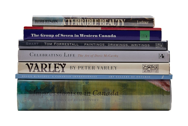 Artwork by  Books and Reference,  Impressionism in Canada; Varley; Helen McNicoll; The Group of Seven in Western Canada; Tom Forrestall; Celebrating Live: The Art of Doris McCarthy; A Terrible Beauty; Modern Colours: the Art of Randolph Stanley Hewton