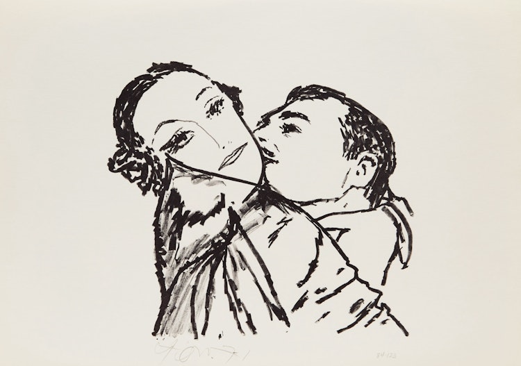 Artwork by Harold Barling Town, Clark Gable and Joan Crawford