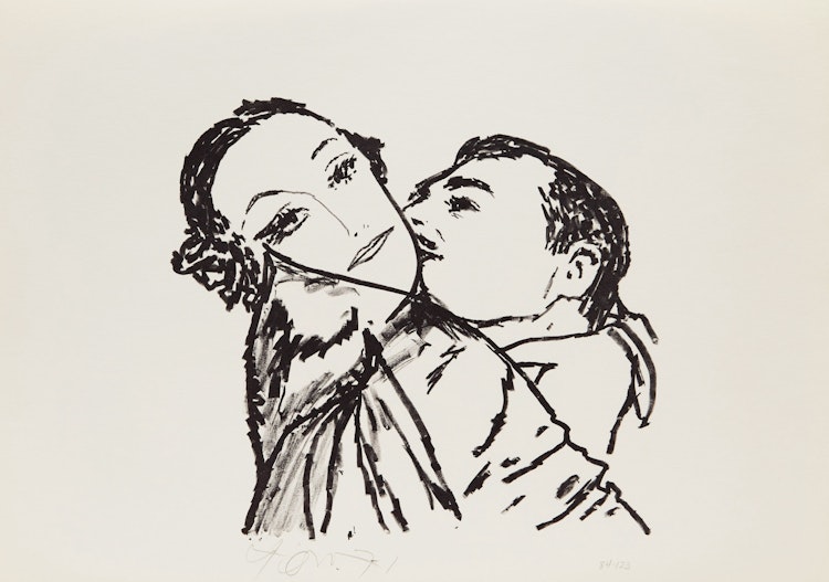 Artwork by Harold Barling Town,  Clark Gable and Joan Crawford