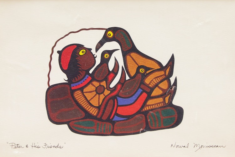Artwork by Norval Morrisseau, Peter & His Friends