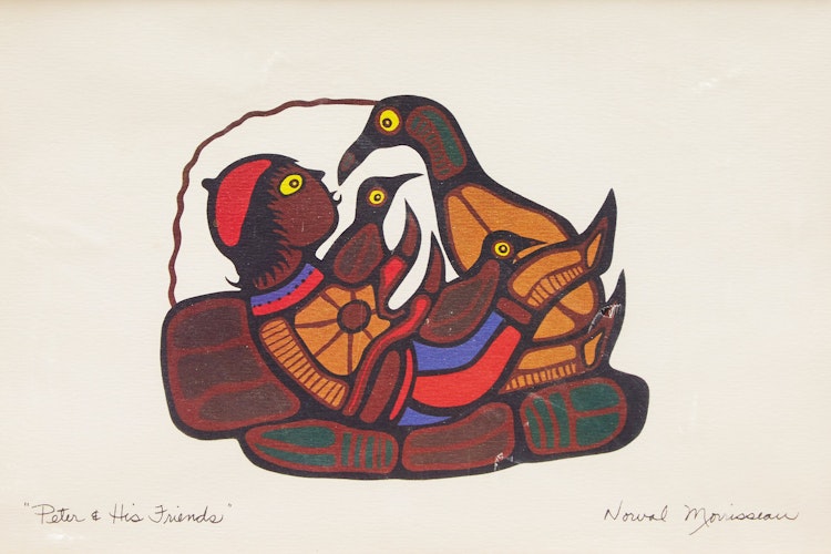 Artwork by Norval Morrisseau,  Peter & His Friends