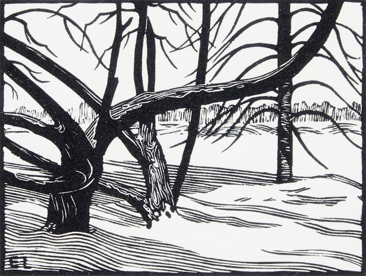 Artwork by Ernest Lindner, Bare Trees