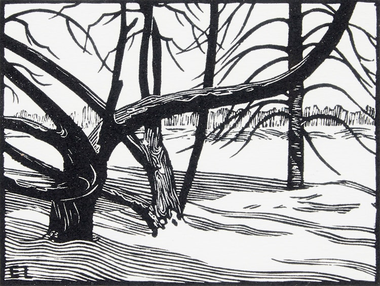 Artwork by Ernest Lindner,  Bare Trees