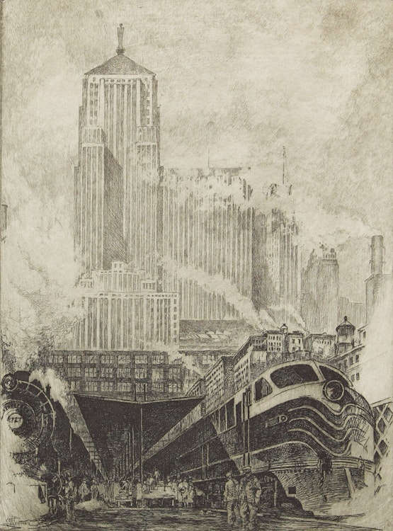 Artwork by William Kent Hagerman, Trackside - Chicago