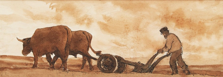 Artwork by Clarence Alphonse Gagnon, Ploughing