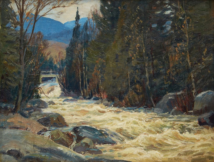 Artwork by Frederick Henry Brigden, Laurentian Rapids