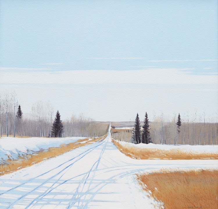 Artwork by Peter Shostak,  First Heavy Snowfall