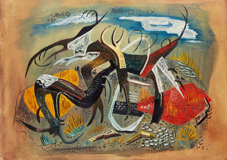 Artwork by William John Bertram Newcombe, Root Abstraction