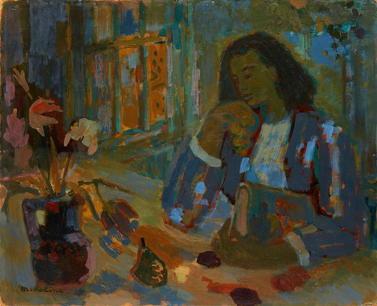 Artwork by Marthe Rakine, Girl at the Table