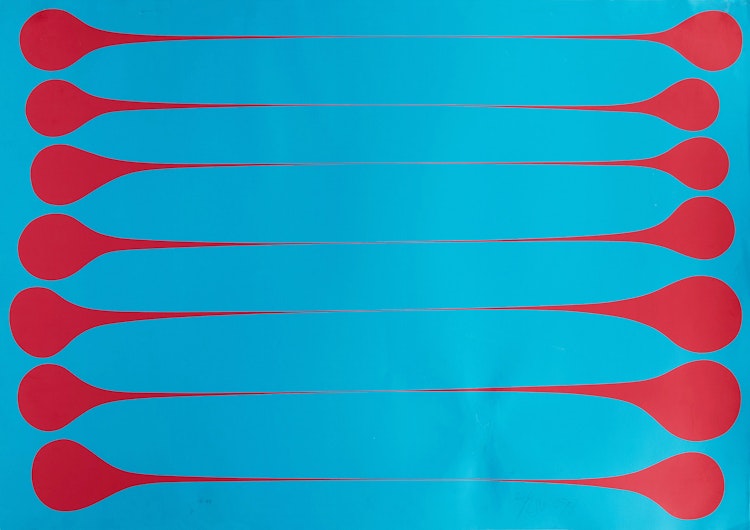 Artwork by Harold Barling Town, Stretch Red on Blue