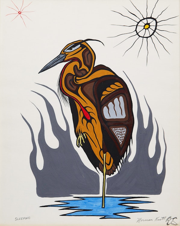 Artwork by Norman Knott, Sleeping; Protecting