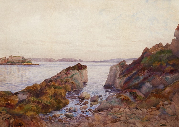 Artwork by Frederick Arthur Verner, Castle Cornet, Guernsey Island