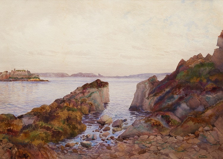 Artwork by Frederick Arthur Verner,  Castle Cornet, Guernsey Island