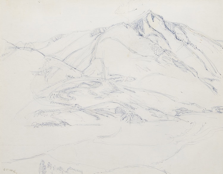Artwork by Frederick Horsman Varley, Valley and Peaks