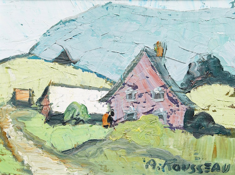 Artwork by Albert Rousseau, Village Landscape