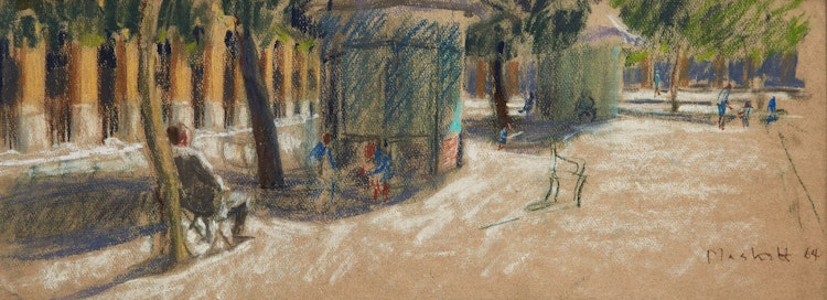 Artwork by Joseph Francis Plaskett, Dans les Jardins du Palais Royal