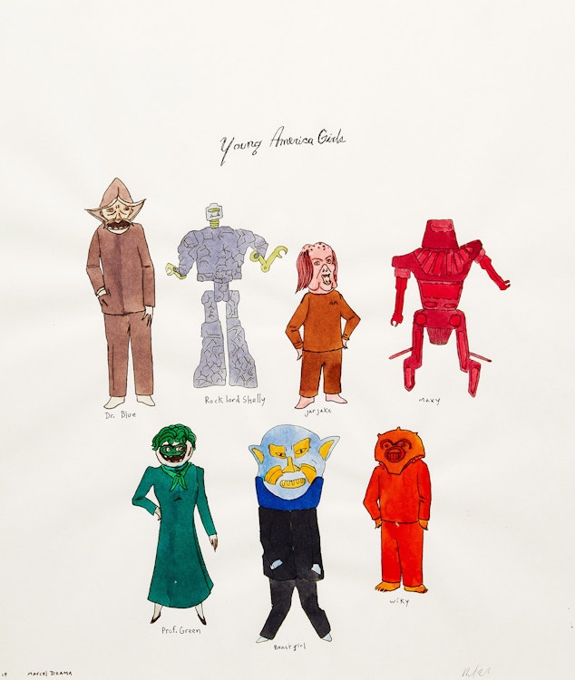 Artwork by Marcel Dzama, Young America Girls