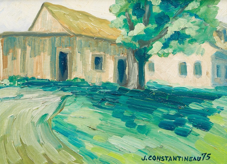 Artwork by Jean Constantineau, Maison Ste Anne de Beaupré, en haut de la Cote