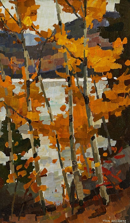 Artwork by Thomas Keith Roberts,  Carson Lake Poplars