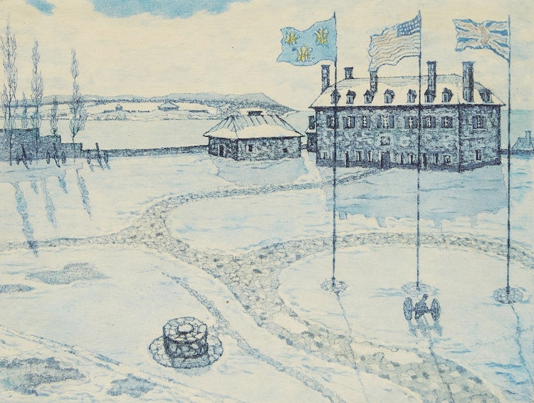 Artwork by Nicholas Hornyansky, Fort Niagara; Fort Mississauga
