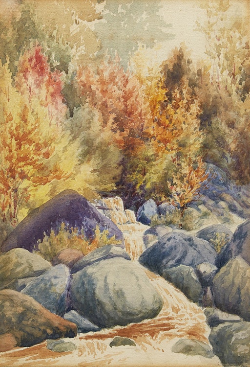 Artwork by Frederick Henry Brigden, Forest Stream