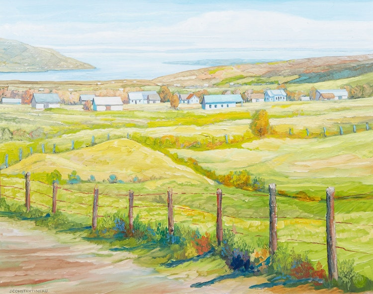 Artwork by Jean Constantineau, Une vue à l’entrèe de Baie Se-Paul