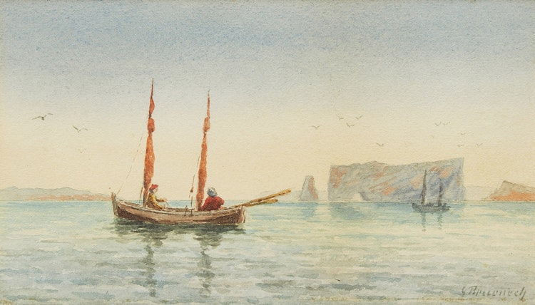 Artwork by George Robert Bruenech, Perce Rock, Gaspé, Quebec