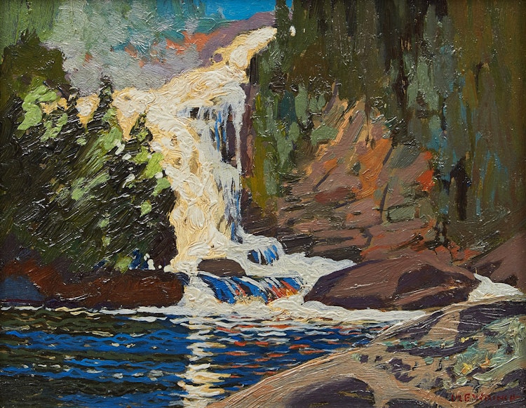 Artwork by Mary Evelyn Wrinch, Waterfall, Montreal River