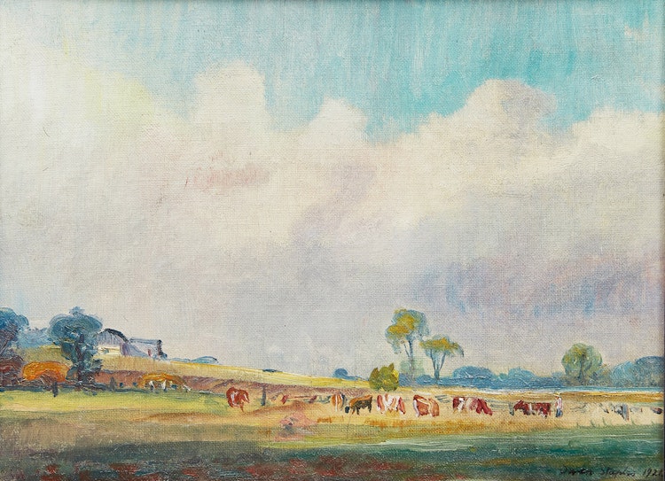 Artwork by Owen Staples,  Cattle Farm Landscape