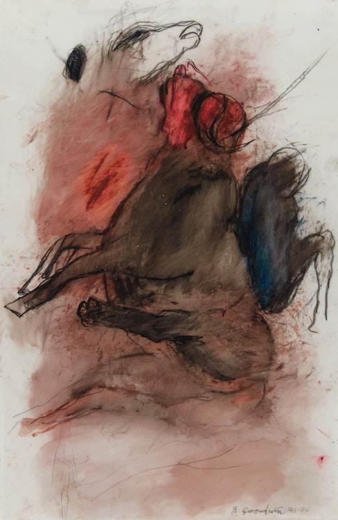Artwork by Betty Roodish Goodwin, Untitled (Figure/Animal Series)