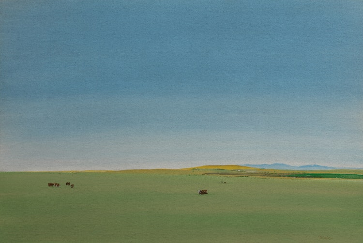 Artwork by Takao Tanabe, Foothills Looking West
