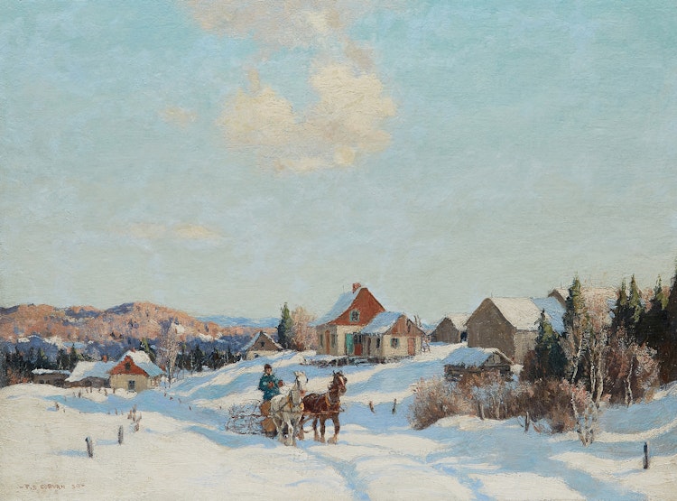 Artwork by Frederick Simpson Coburn, Horse-Drawn Sleigh, Winter