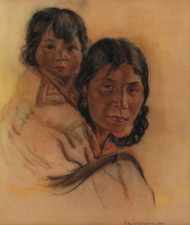 Artwork by Nicholas de Grandmaison, Mother and Papoose