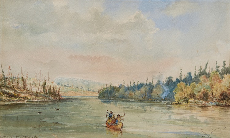 Artwork by William Armstrong,  Nipigon River, 18 miles North of Red Rock